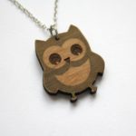 collier bois hibou