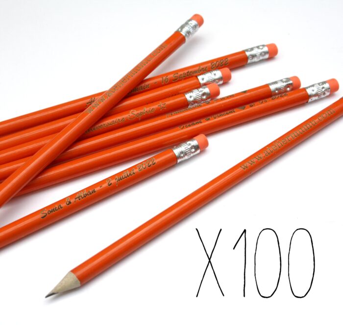 crayons oranges personnalisés